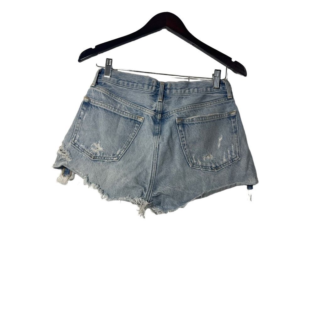 AGOLDE Cut Off Jean Shorts 26 Denim High Rise Distressed Frayed Blue 26 Parker - Picture 4 of 5